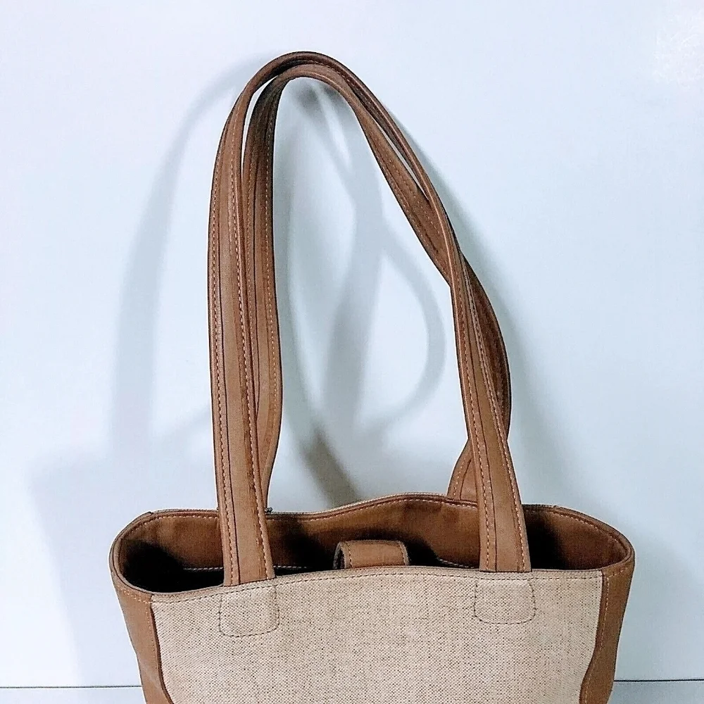 Coach 6122 Bleeker Tan Leather & Canvas Tote – Vintage, Made in USA EUC